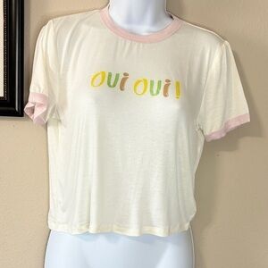 Weavers Short Sleeves cropped top / shirt stretch Size Medium